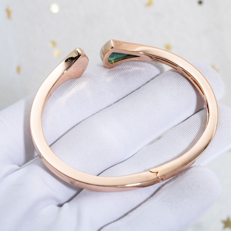 [Pearl Jewelrys]DREAM BRACELET OPEN MALACHITE PINK GOLD