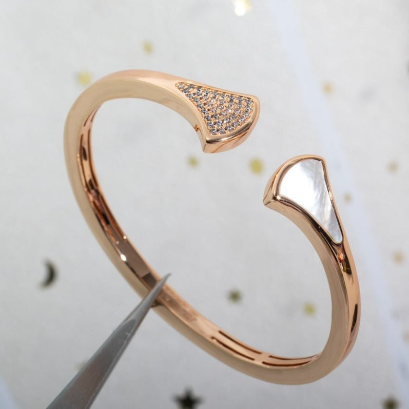 [Pearl Jewelrys]DREAM BRACELET OPEN PINK GOLD MOP DIAMOND