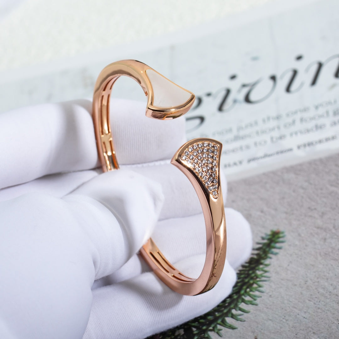 [Pearl Jewelrys]DREAM BRACELET OPEN PINK GOLD MOP DIAMOND