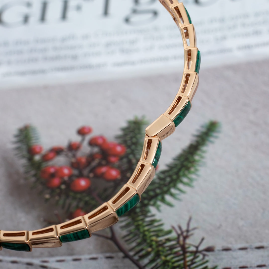 [Pearl Jewelrys]SERPENTI BRACELET PINK GOLD MALACHITE