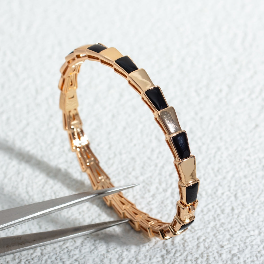 [Pearl Jewelrys]SERPENTI BRACELET PINK GOLD ONYX