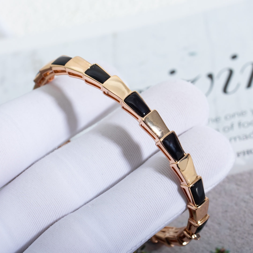 [Pearl Jewelrys]SERPENTI BRACELET PINK GOLD ONYX
