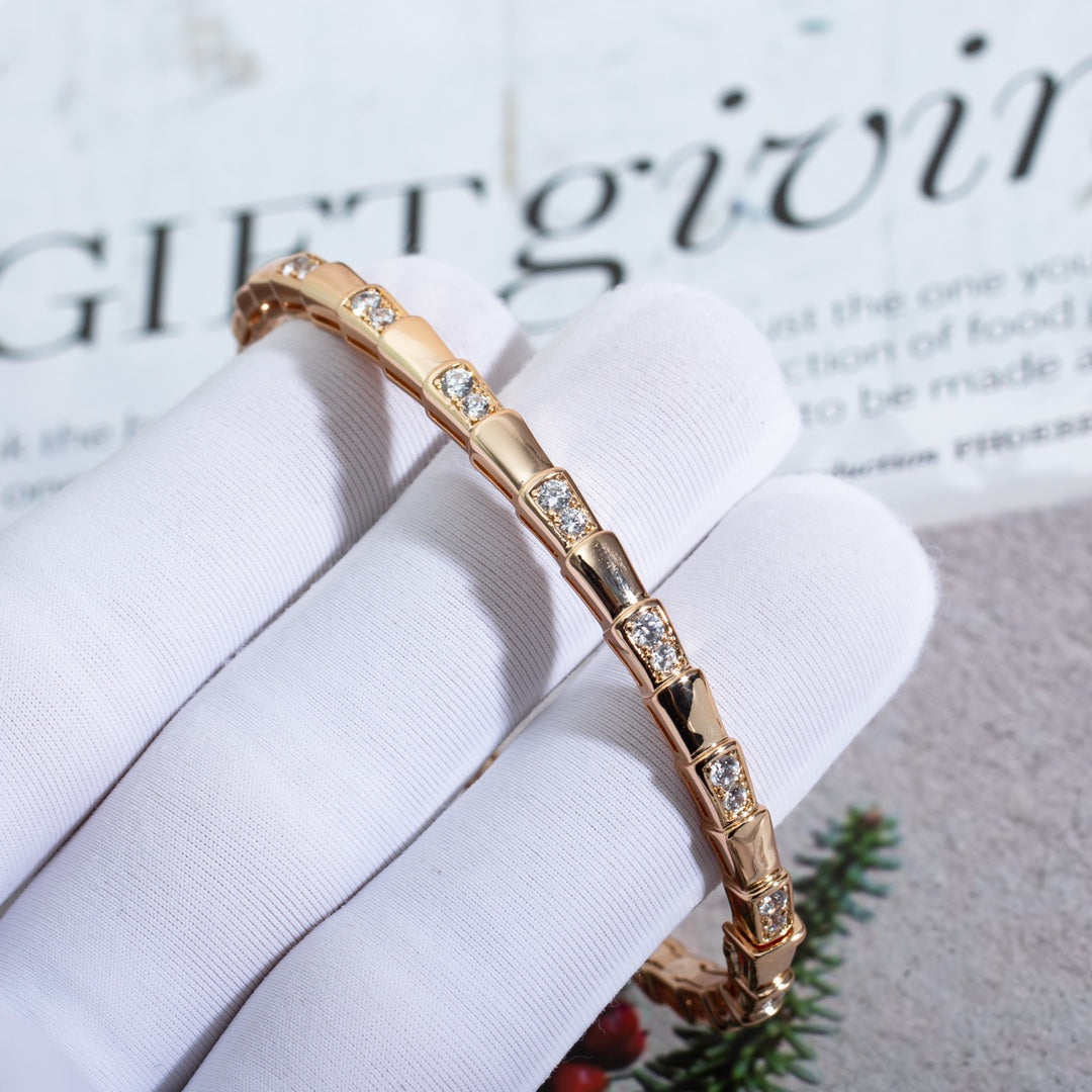 [Pearl Jewelrys]SERPENTI SMALL BRACELET PINK GOLD DIAMOND