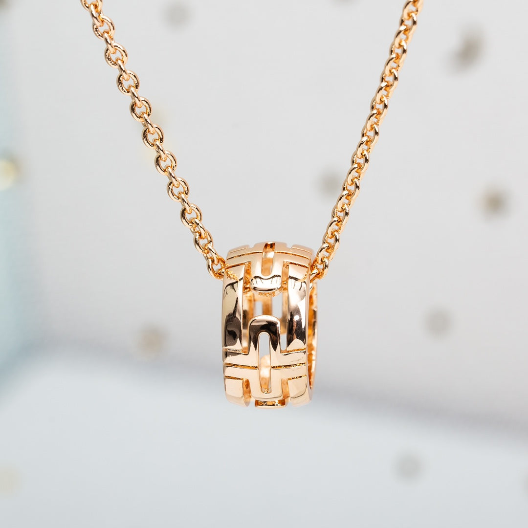 [Pearl Jewelrys]PARENTESI NECKLACE PINK GOLD
