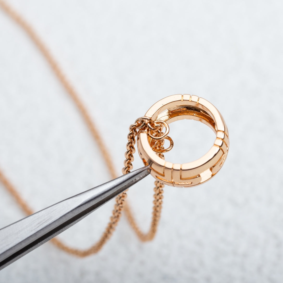 [Pearl Jewelrys]PARENTESI NECKLACE PINK GOLD