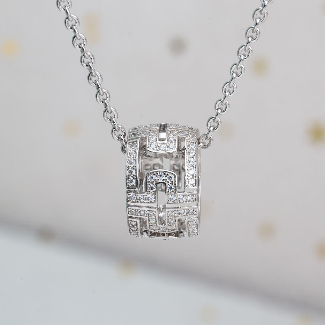 [Pearl Jewelrys]PARENTESI NECKLACE SILVER DIAMOND