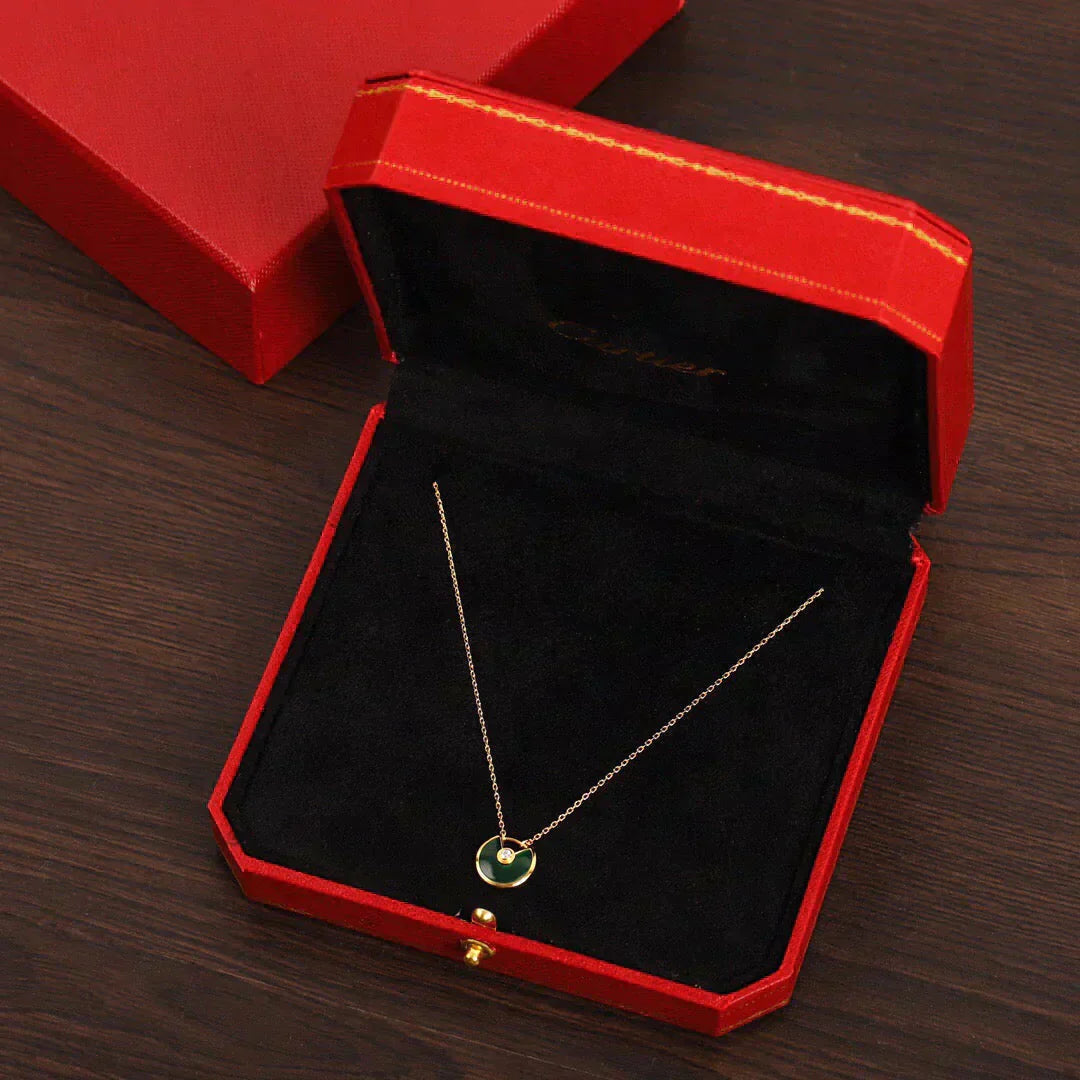[Pearl Jewelrys]AMULETTE GOLD MALACHITE NECKLACE