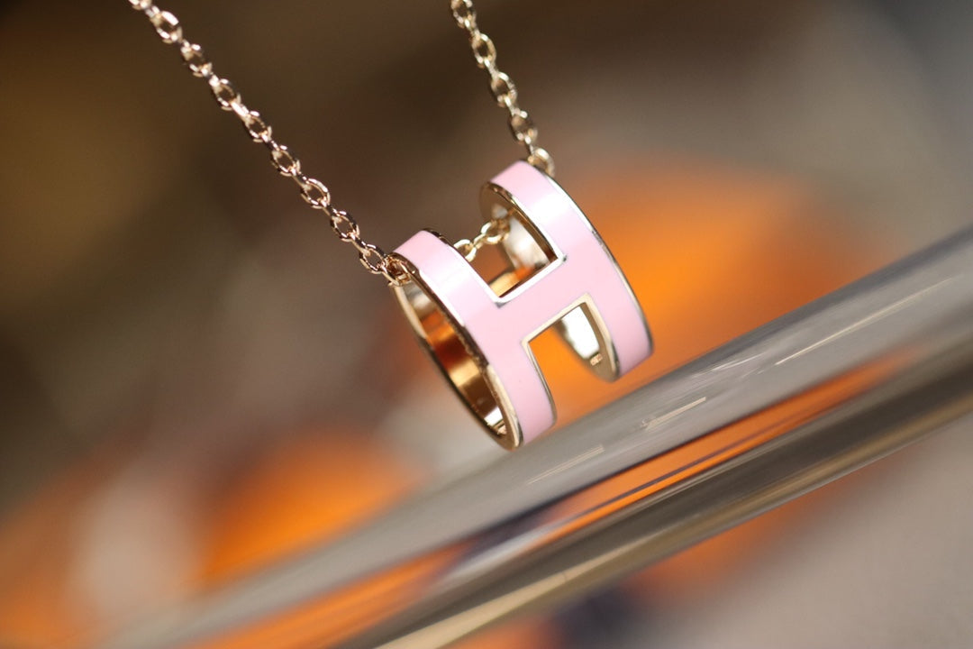 [Pearl Jewelrys]POP H PEDANT PINK GOLD