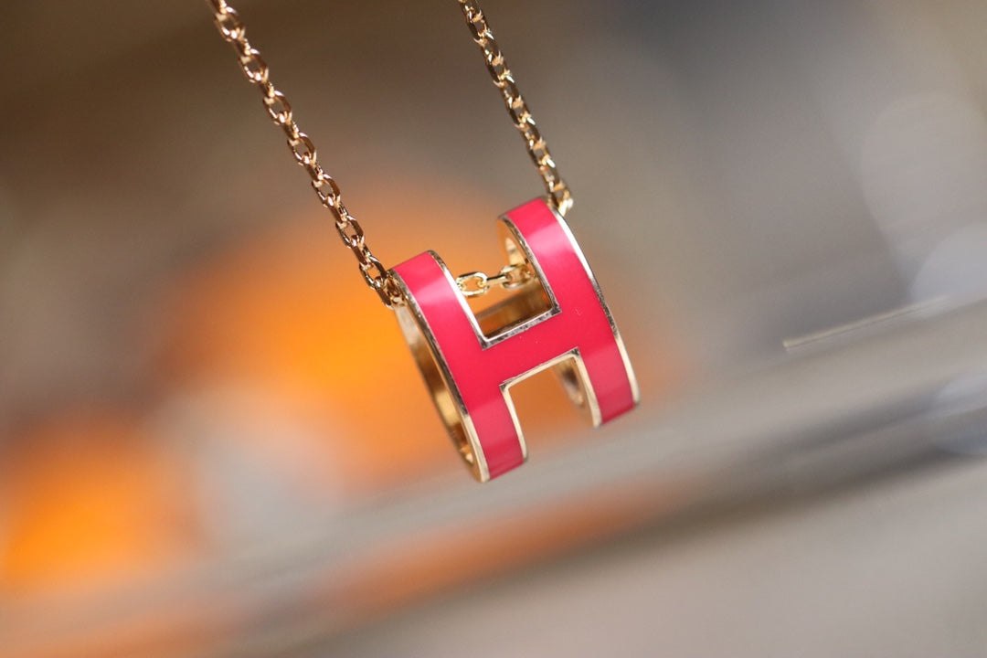 [Pearl Jewelrys]POP H PEDANT PINK GOLD