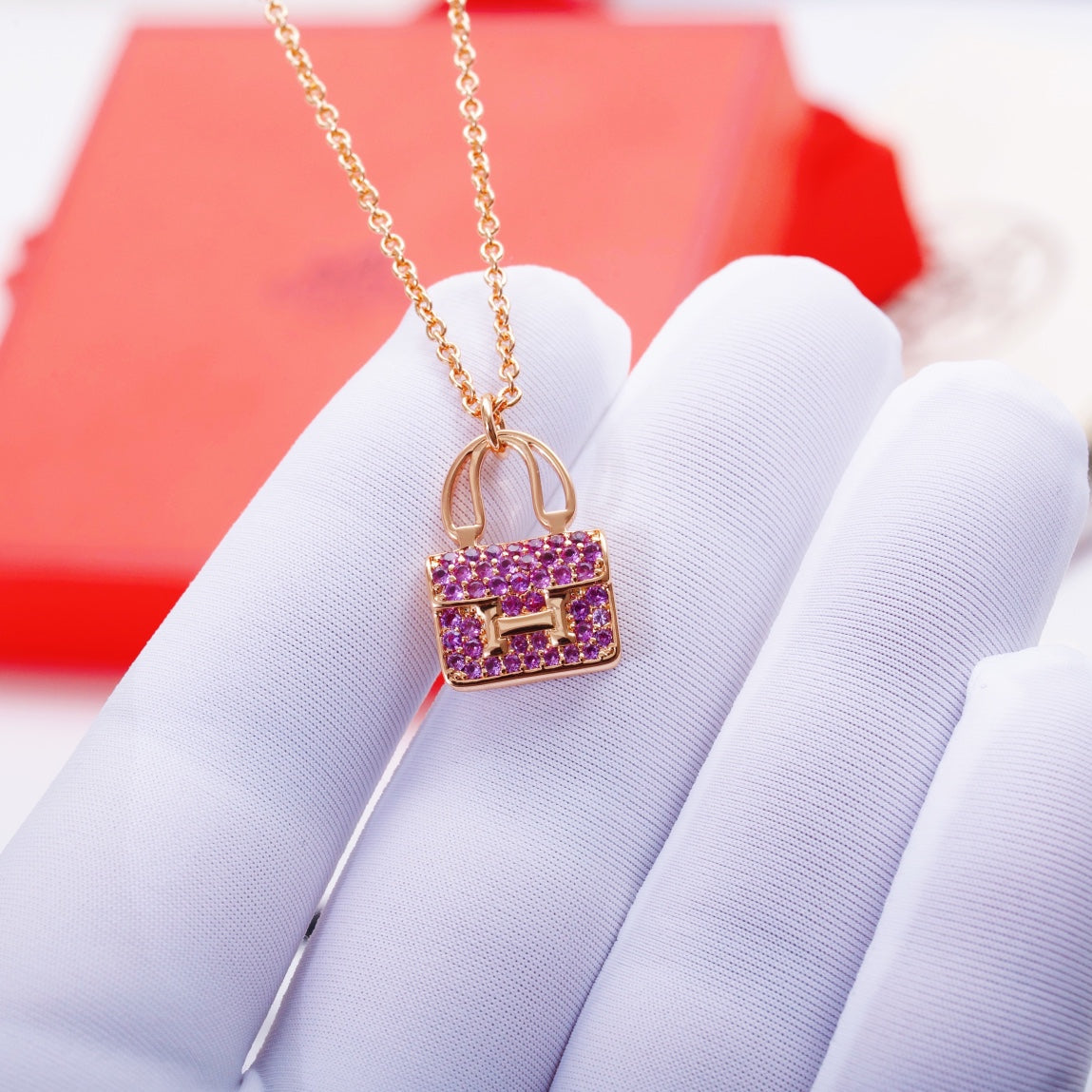 [Pearl Jewelrys]CONSTANCE PEDANT PURPLE DIAMOND NECKLACE