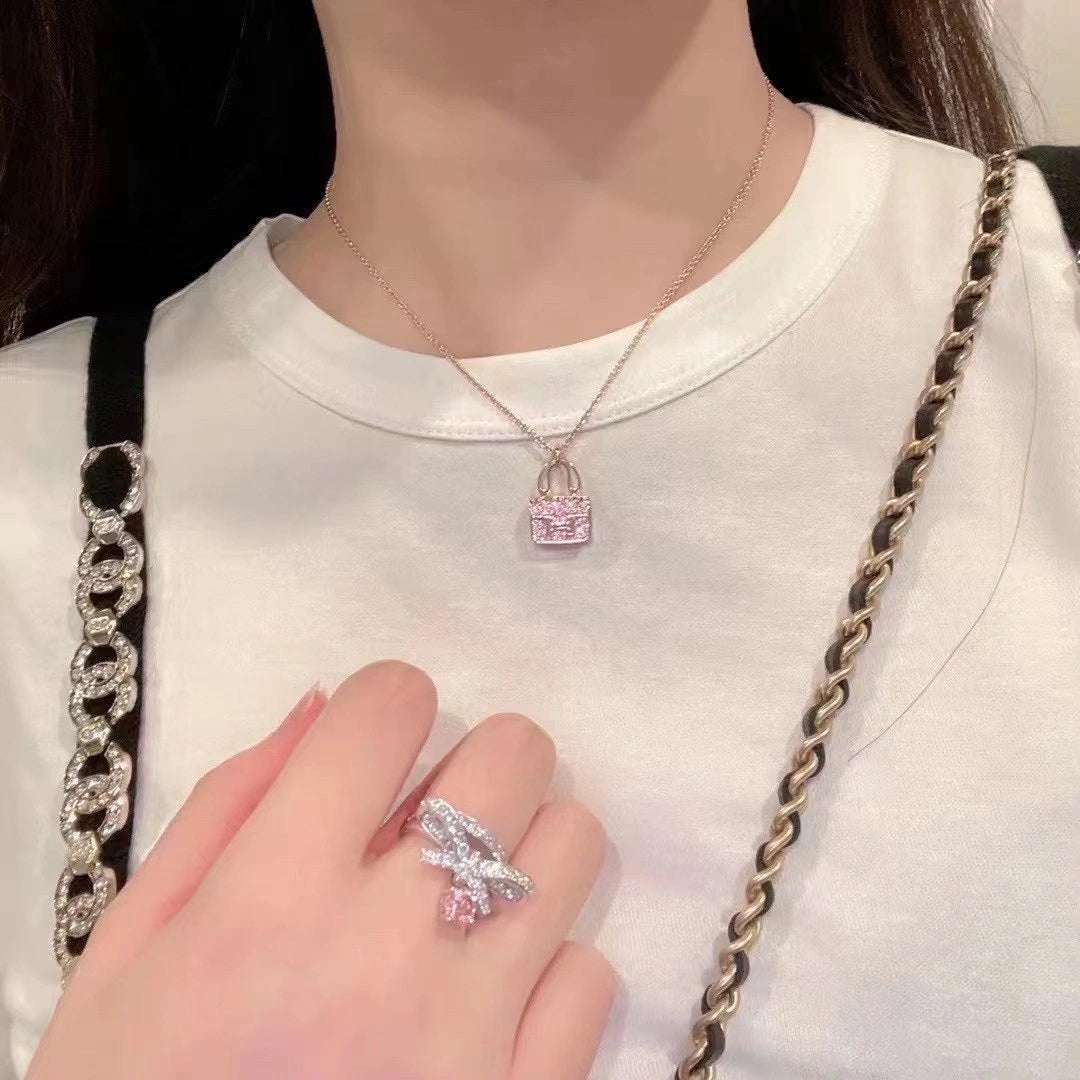 [Pearl Jewelrys]CONSTANCE PEDANT PURPLE DIAMOND NECKLACE