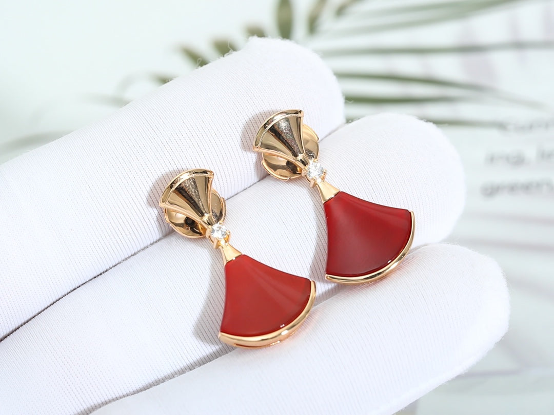 [Pearl Jewelrys]DREAM Carnelian PINK GOLD EARRINGS
