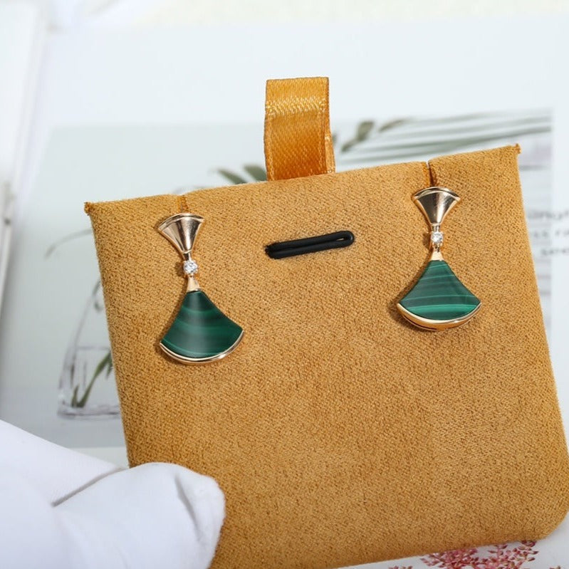 [Pearl Jewelrys]DREAM MALACHITE PINK GOLD EARRINGS