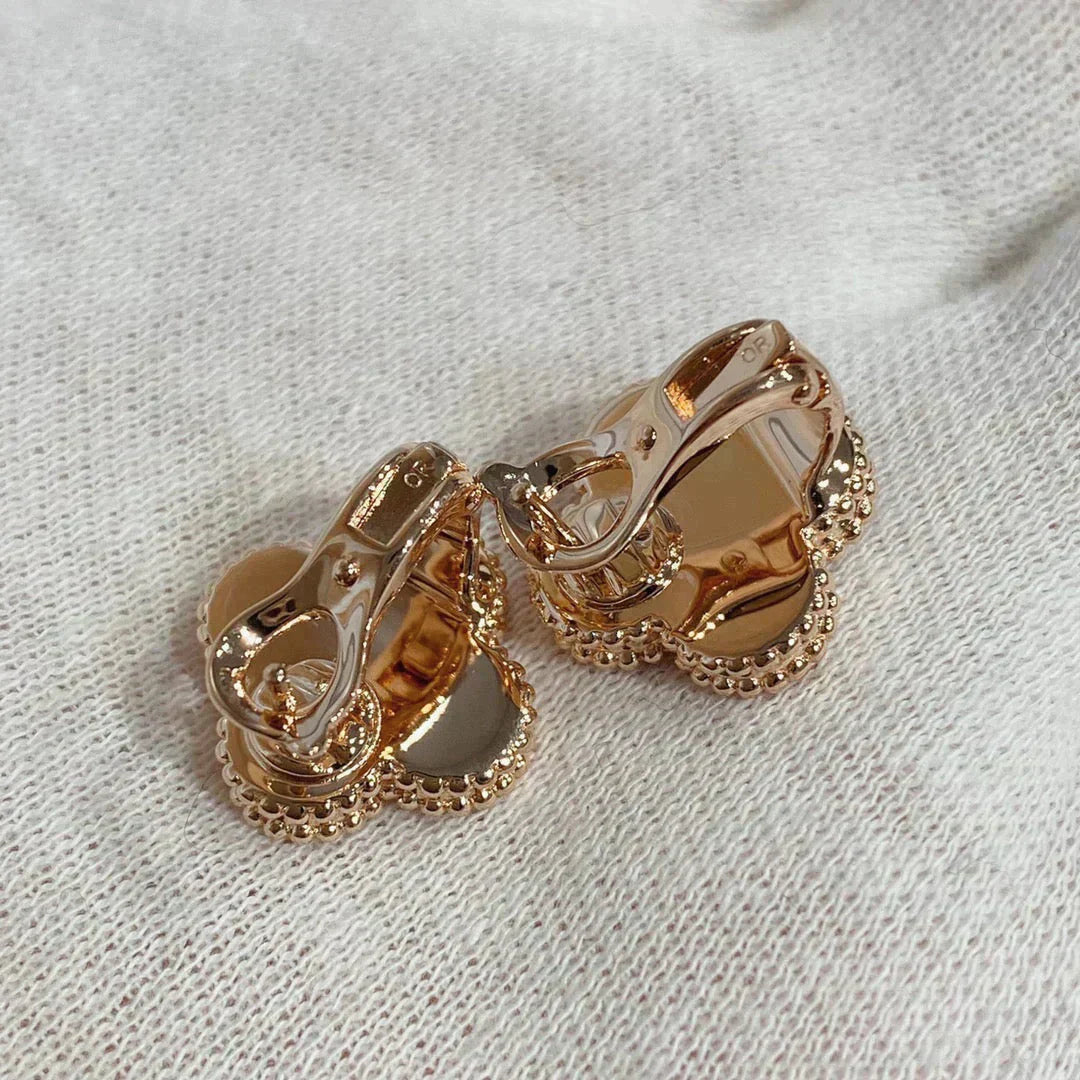 [Pearl Jewelrys]CLOVER MEDIUM 1 MOTIFS CARNELIAN  DIAMOND earrings