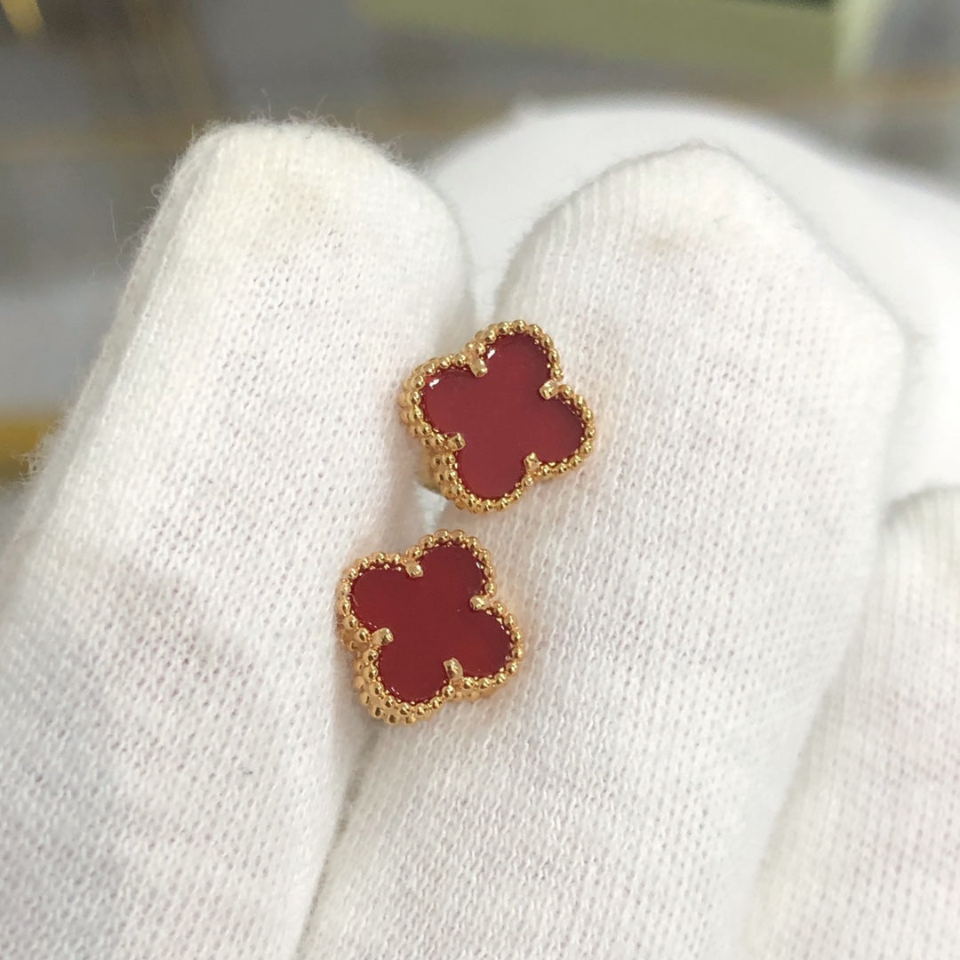 [Pearl Jewelrys]CLOVER MINI GOLD EARRINGS