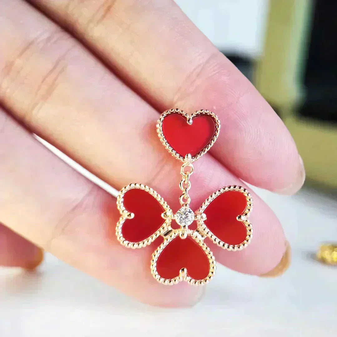 [Pearl Jewelrys]SWEET CLOVER CARNELIAN EARRINGS