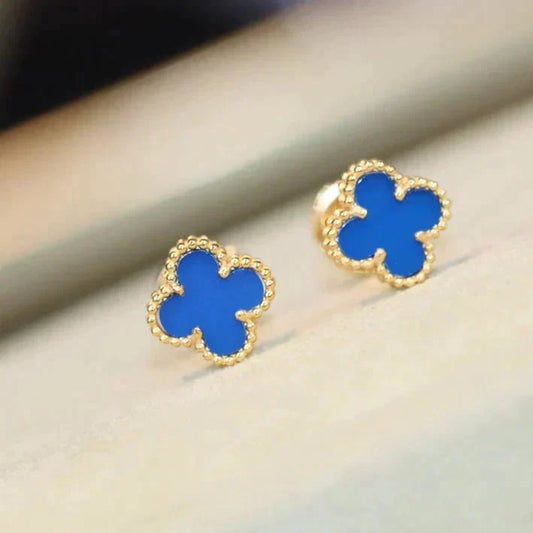 [Pearl Jewelrys]CLOVER MINI 9.5MM TURQUOISE EARRINGS