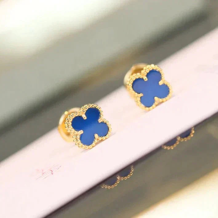 [Pearl Jewelrys]CLOVER MINI 9.5MM TURQUOISE EARRINGS