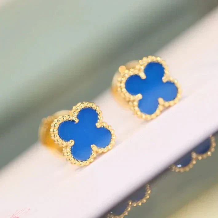 [Pearl Jewelrys]CLOVER MINI 9.5MM TURQUOISE EARRINGS