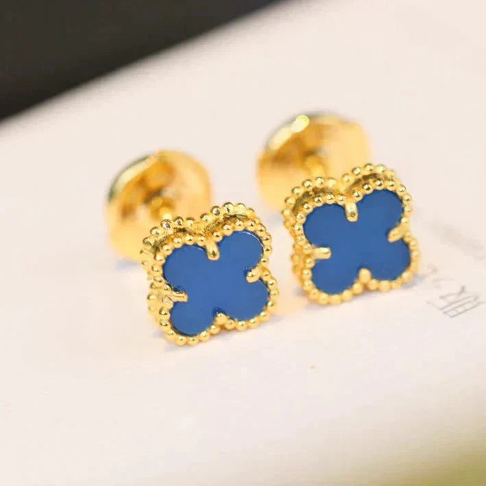 [Pearl Jewelrys]CLOVER MINI 9.5MM TURQUOISE EARRINGS