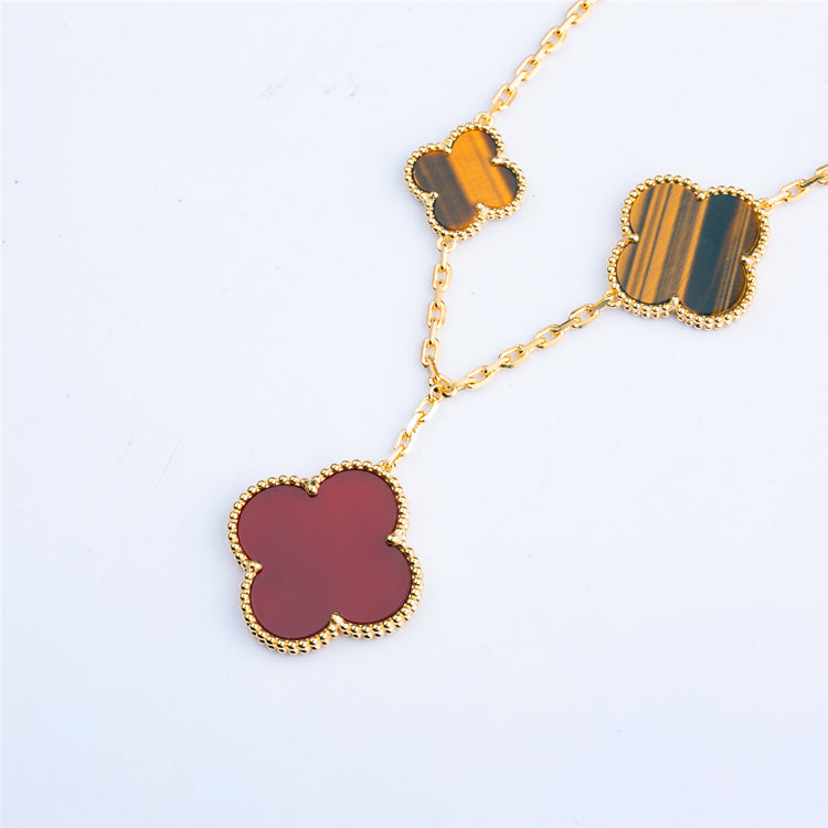 [Pearl Jewelrys]CLOVER BRACELET 5 MOTIFS CARNELIAN TIGER EYE