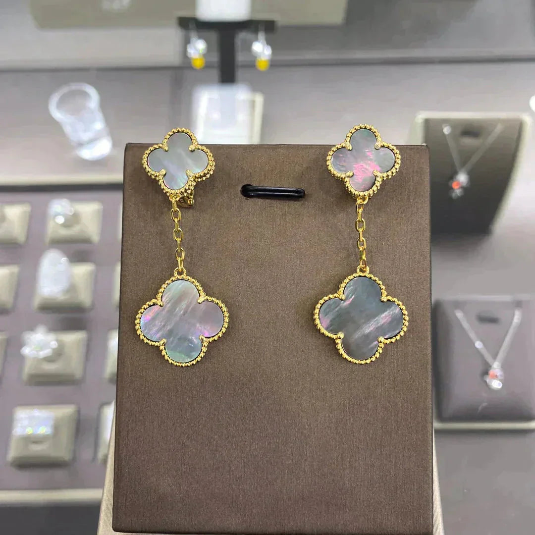 [Pearl Jewelrys]CLOVER 2 MOTIFS  EARRINGS (MULTIPLE CHOICESC