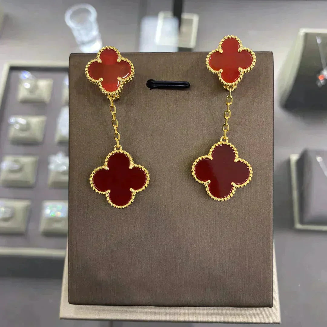 [Pearl Jewelrys]CLOVER 2 MOTIFS  EARRINGS (MULTIPLE CHOICESC