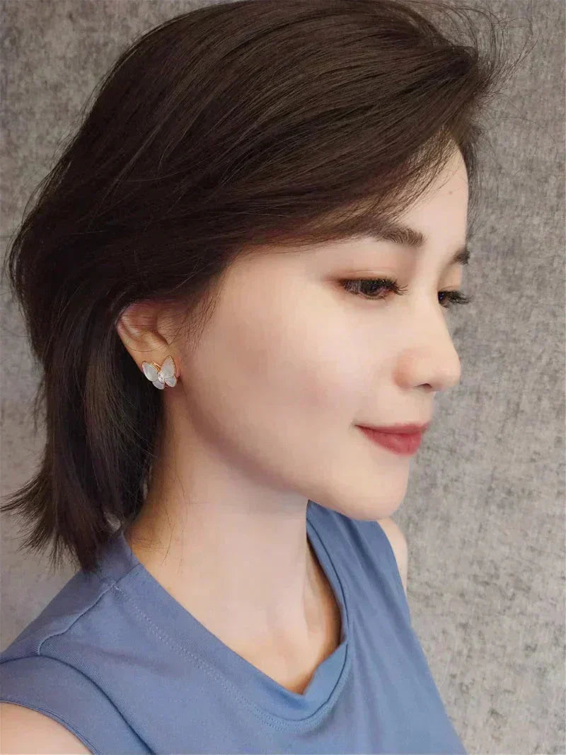 [Pearl Jewelrys]BUTTERFLY MOP DIAMOND EARRINGS