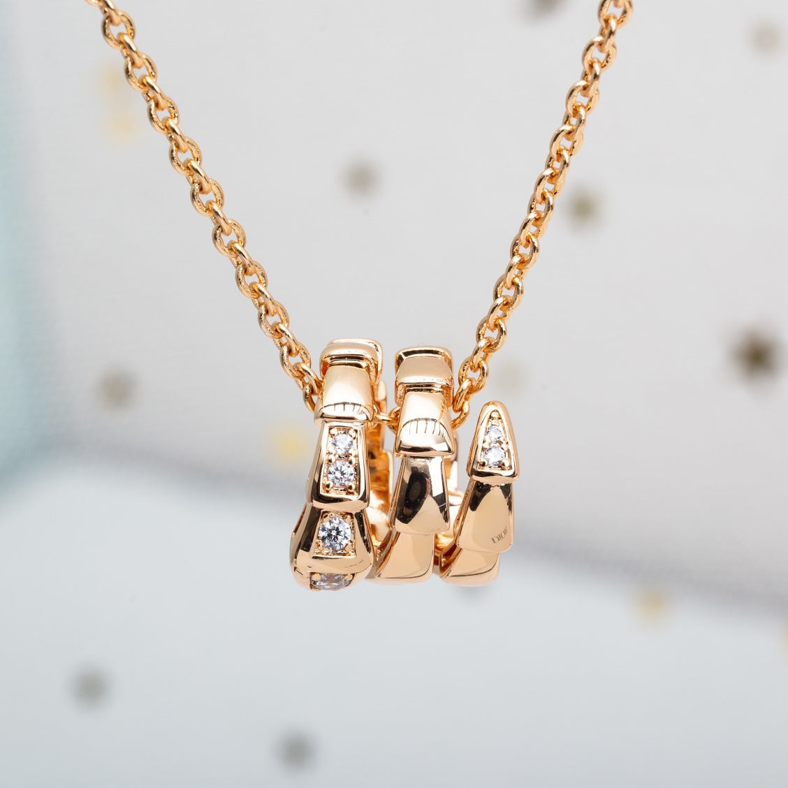 [Pearl Jewelrys]SERPENTI PINK GOLD NECKLACE DIAMOND