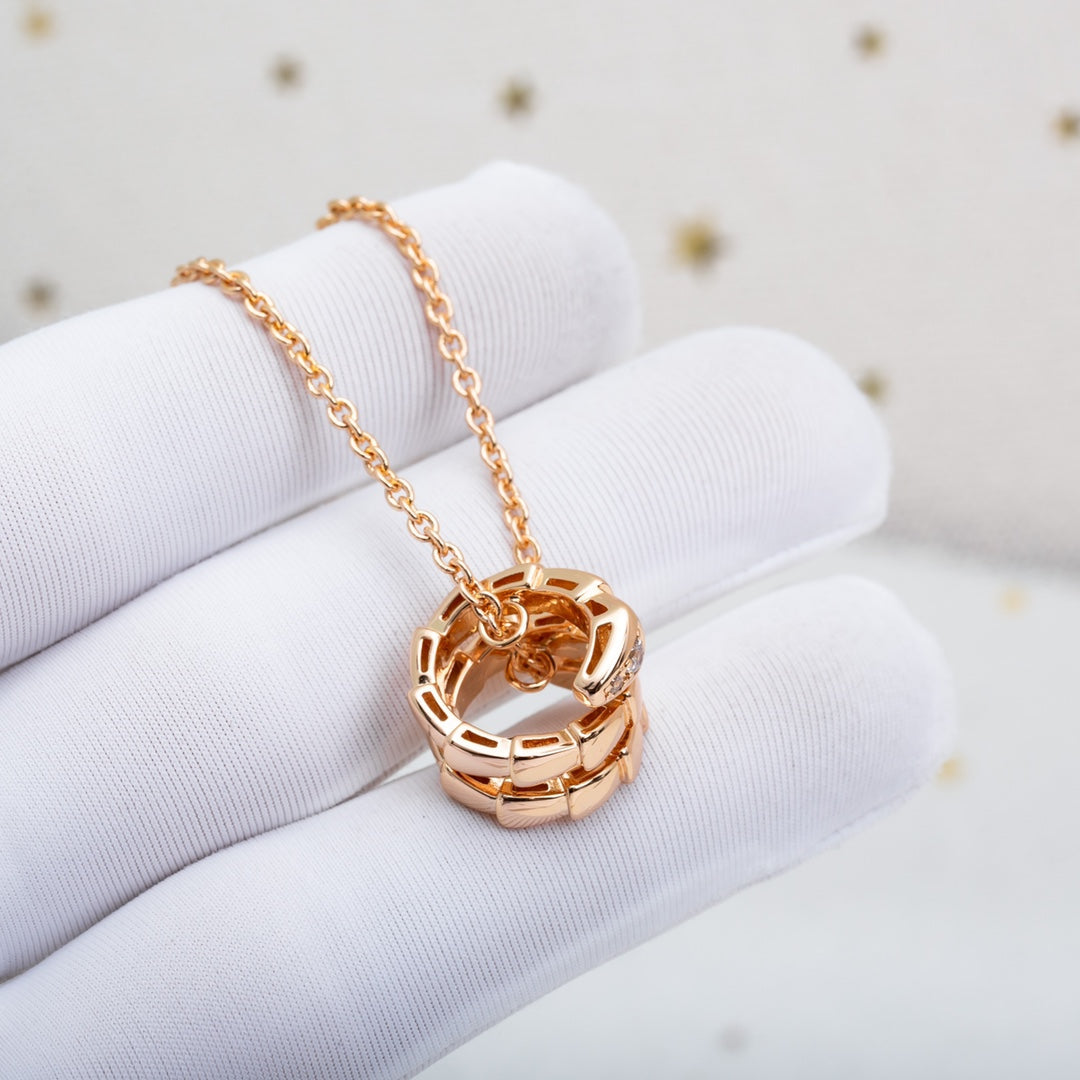 [Pearl Jewelrys]SERPENTI PINK GOLD NECKLACE DIAMOND