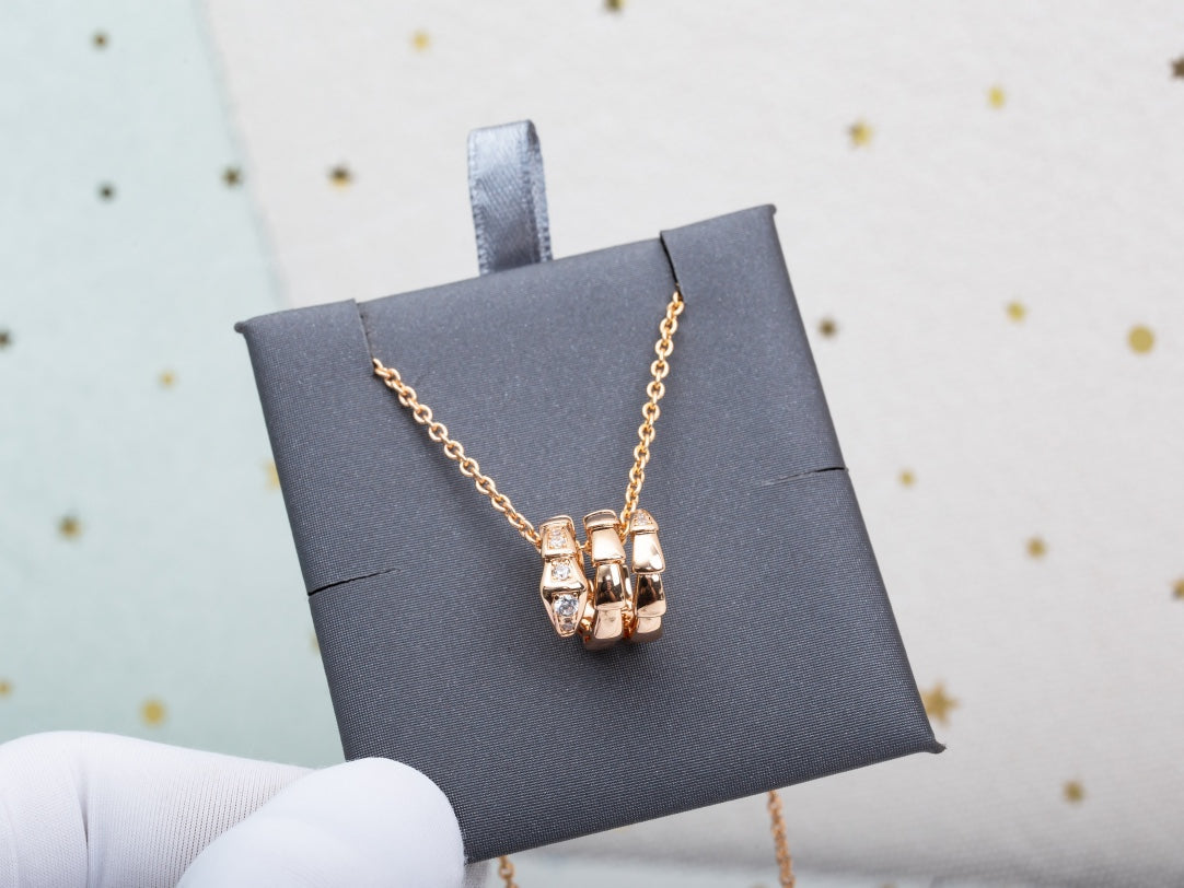 [Pearl Jewelrys]SERPENTI PINK GOLD NECKLACE DIAMOND