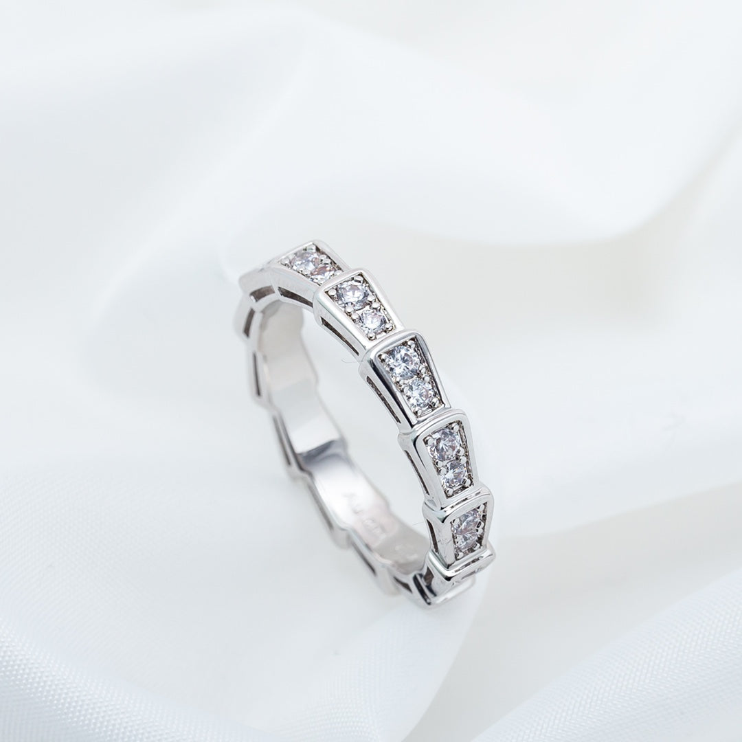 [Pearl Jewelrys]SERPENTI RING SILVER DIAMOND PAVED 3MM