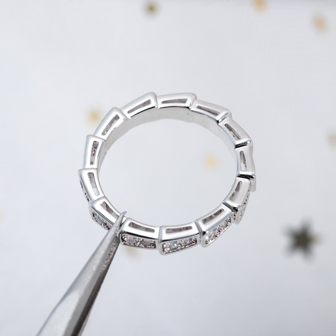 [Pearl Jewelrys]SERPENTI RING SILVER DIAMOND PAVED 3MM