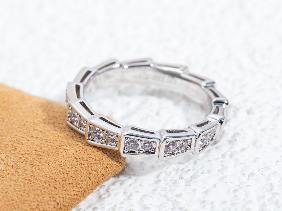 [Pearl Jewelrys]SERPENTI RING SILVER DIAMOND PAVED 3MM