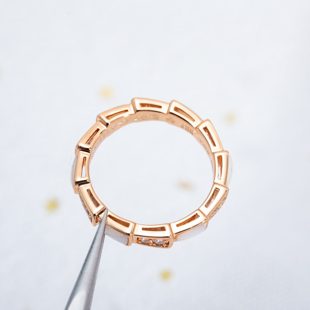 [Pearl Jewelrys]SERPENTI RING PINK GOLD DIAMOND MOP 3MM
