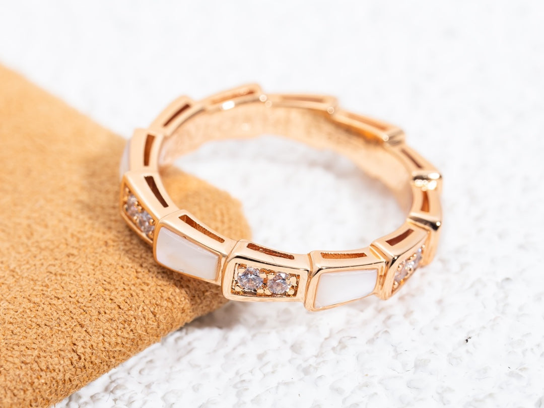 [Pearl Jewelrys]SERPENTI RING PINK GOLD DIAMOND MOP 3MM