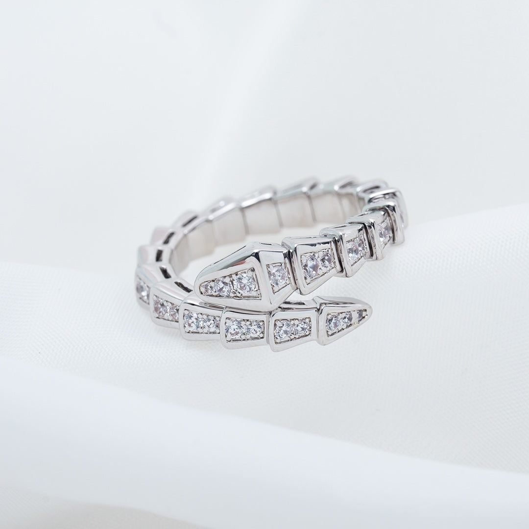 [Pearl Jewelrys]SERPENTI RING SILVER DIAMOND PAVED 4MM