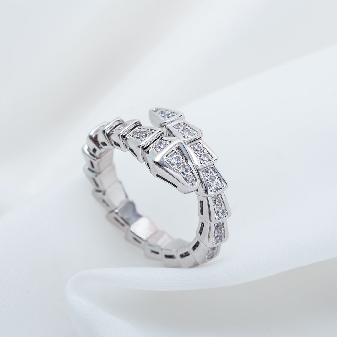 [Pearl Jewelrys]SERPENTI RING SILVER DIAMOND PAVED 4MM