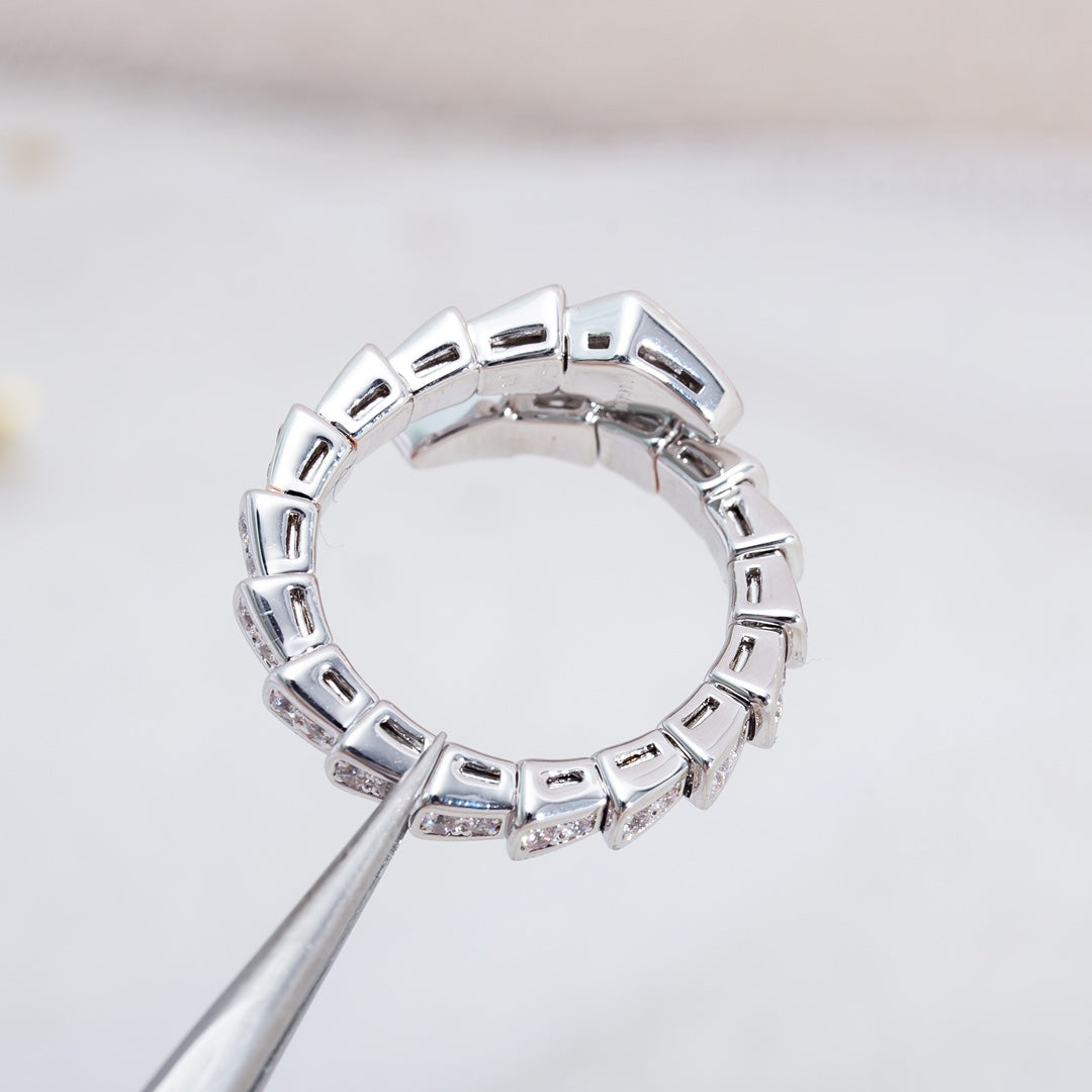 [Pearl Jewelrys]SERPENTI RING SILVER DIAMOND PAVED 4MM