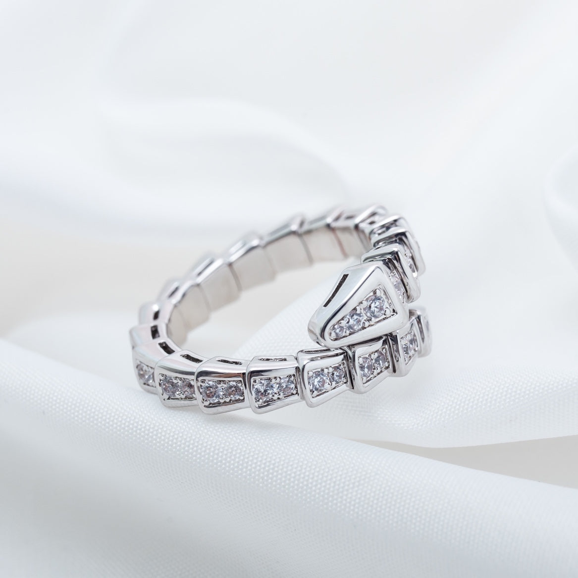 [Pearl Jewelrys]SERPENTI RING SILVER DIAMOND PAVED 4MM