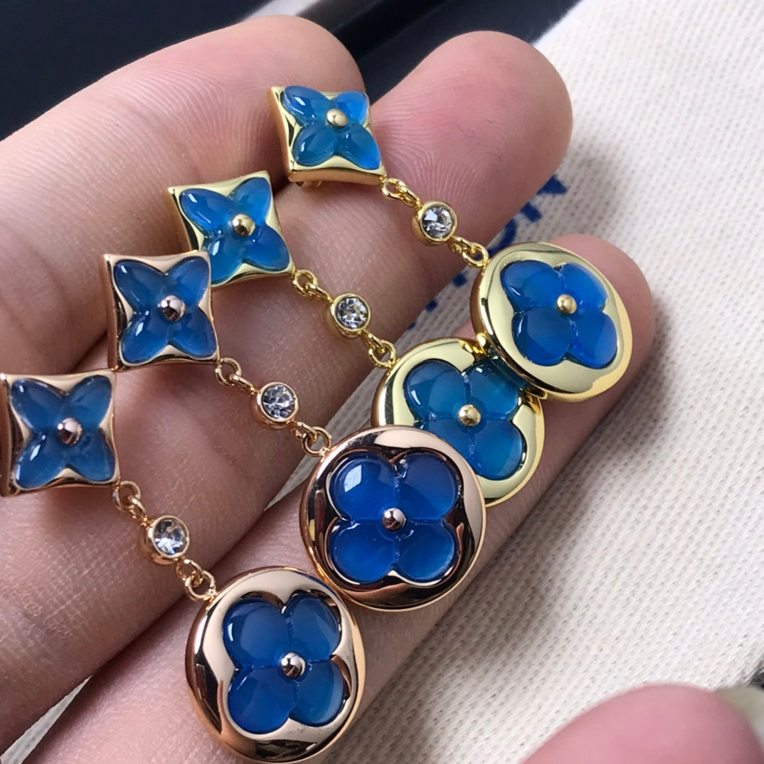 [Pearl Jewelrys]STAR AND SUN AGATE DIAMOND EARRINGS
