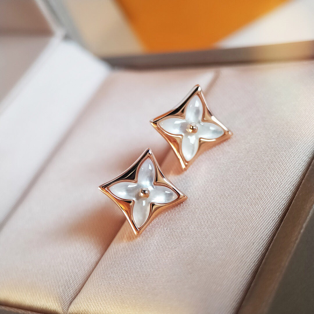 [Pearl Jewelrys]STAR MOP PINK GOLD EARRINGS