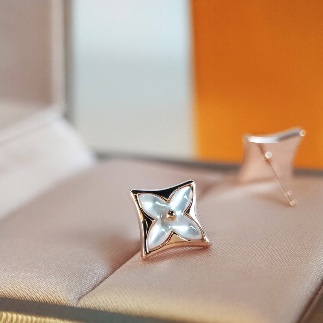 [Pearl Jewelrys]STAR MOP PINK GOLD EARRINGS
