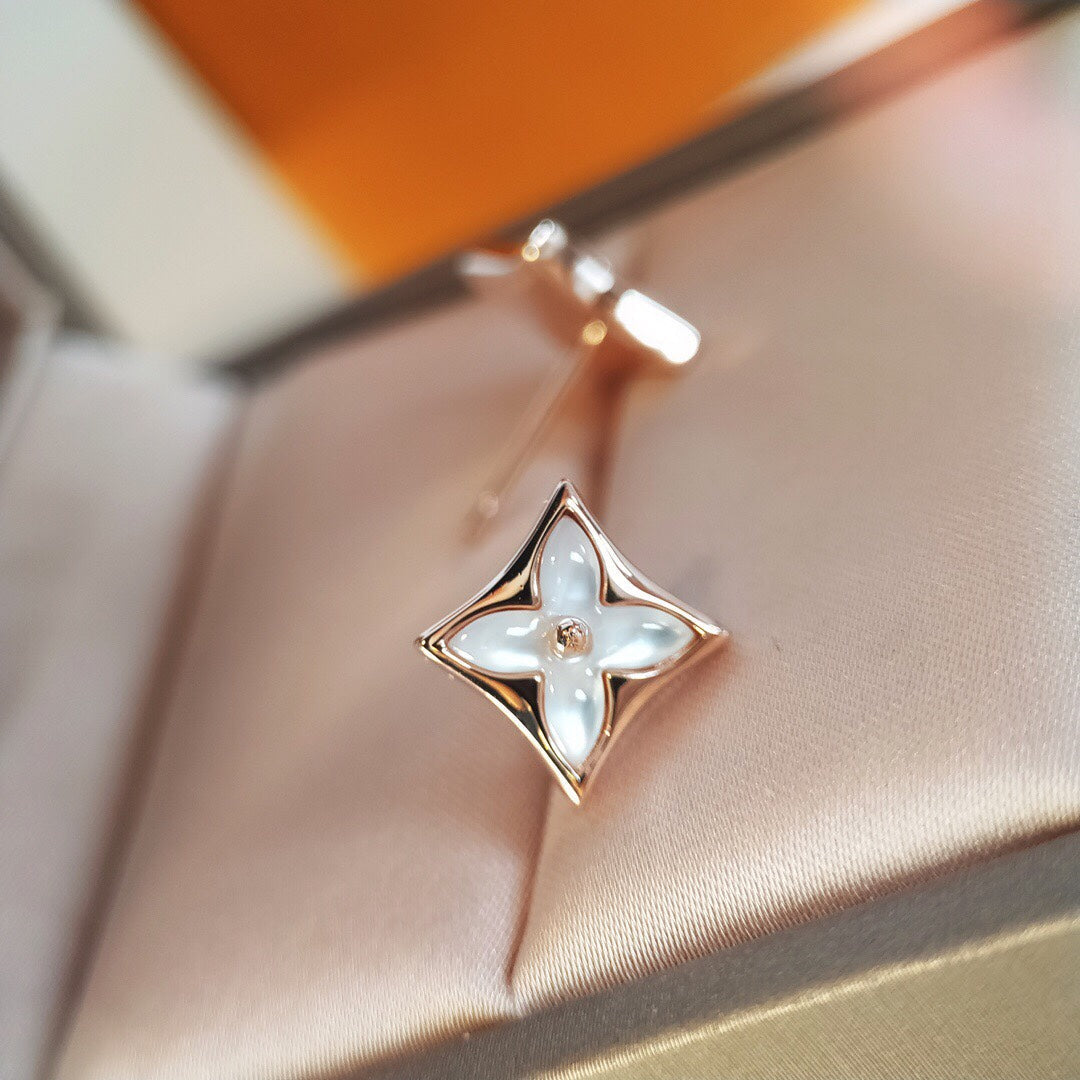 [Pearl Jewelrys]STAR MOP PINK GOLD EARRINGS