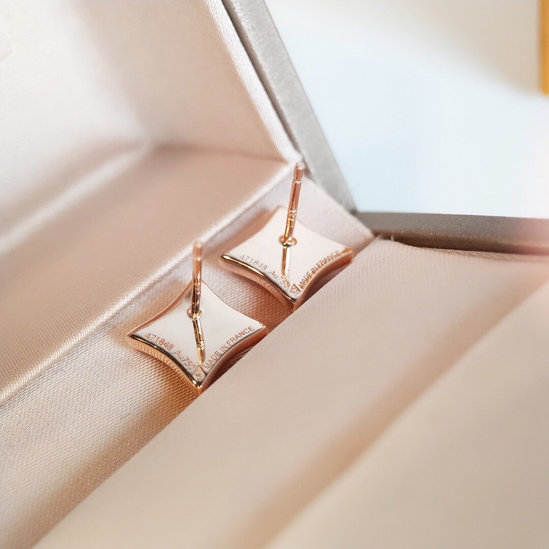 [Pearl Jewelrys]STAR MOP PINK GOLD EARRINGS