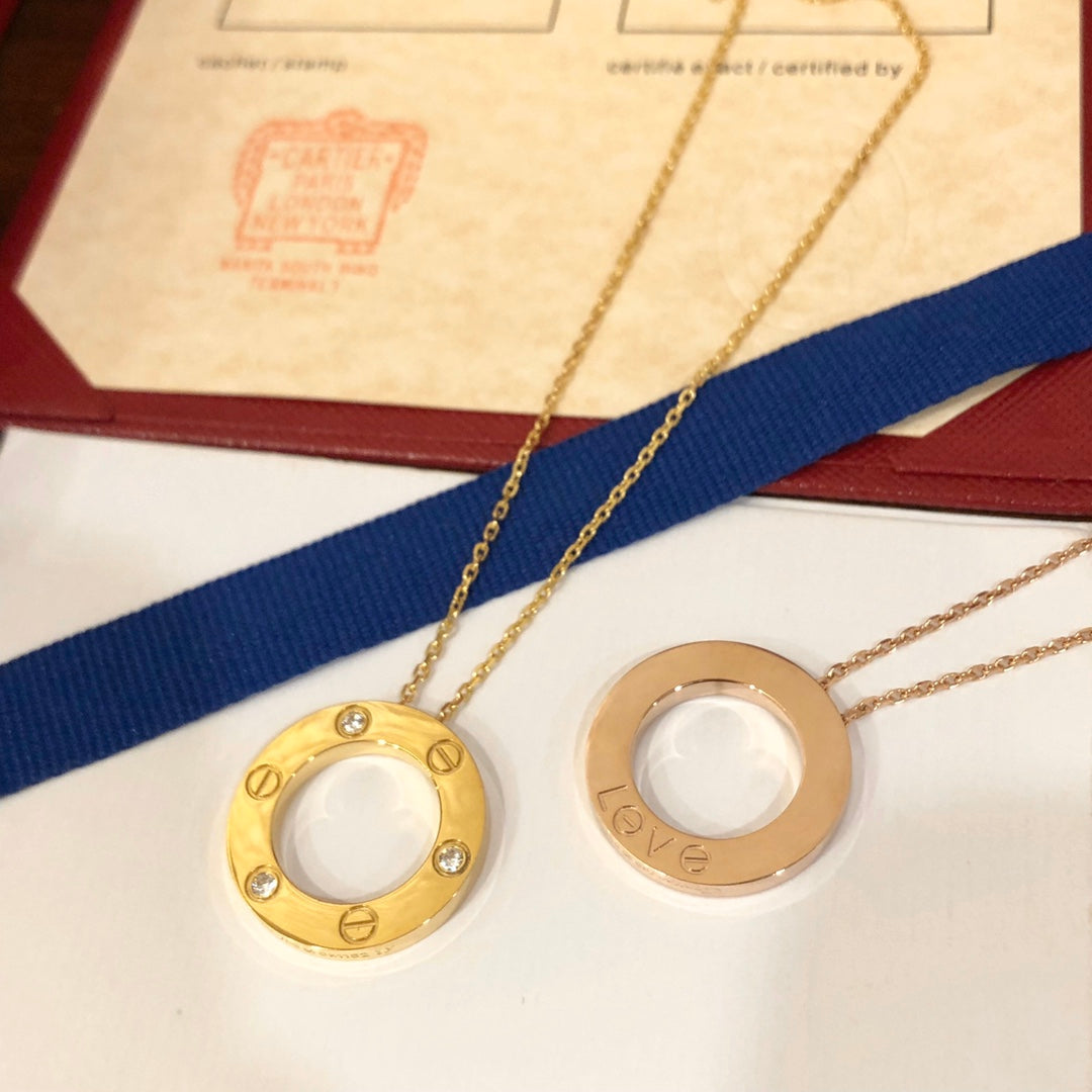 [Pearl Jewelrys]LOVE NECKLACE 16MM 3 DIAMONDS