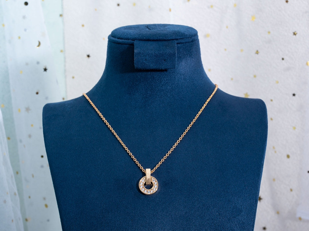 [Pearl Jewelrys]GARI NECKLACE PINK GOLD DIAMOND