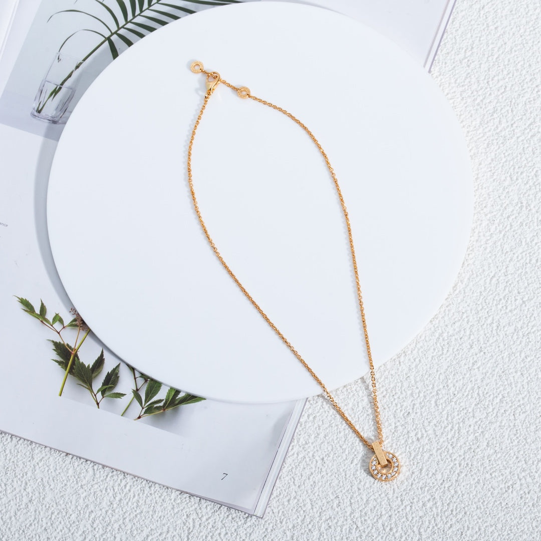 [Pearl Jewelrys]GARI NECKLACE PINK GOLD DIAMOND