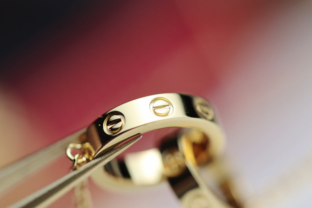 [Pearl Jewelrys]LOVE NECKLACE DOUBLE RING GOLD