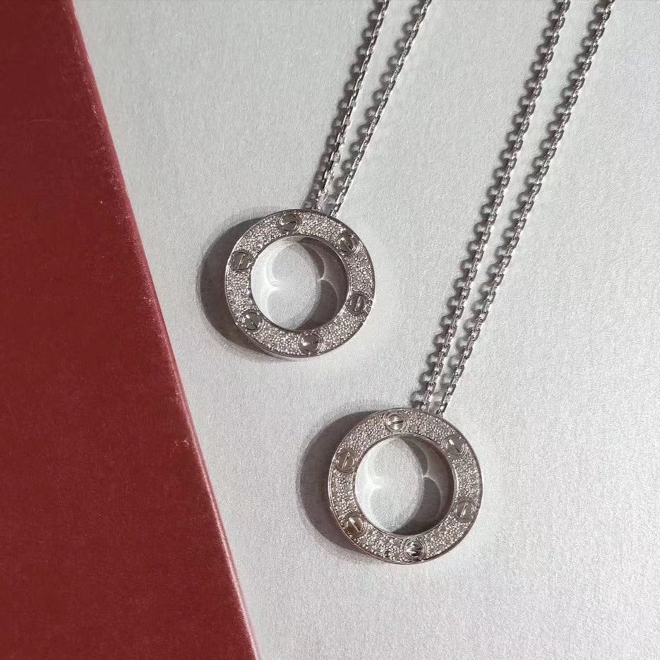 [Pearl Jewelrys]LOVE NECKLACE ADJUSTABLE SILVER